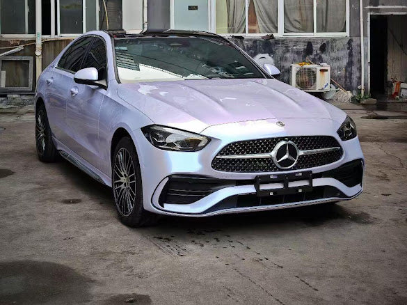 Gloss Silver / Blue Pearlescent