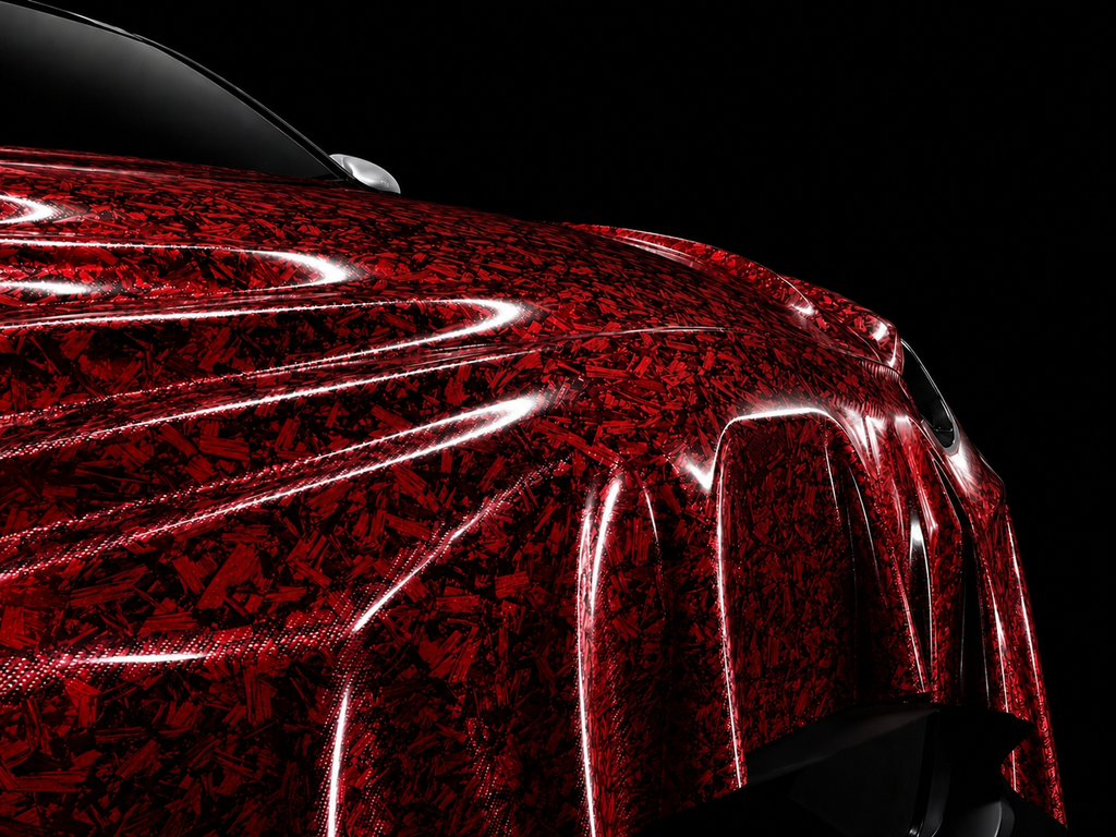 Gloss Cracked Red Carbon Fiber