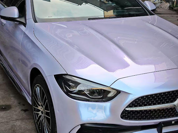 Gloss Silver / Blue Pearlescent