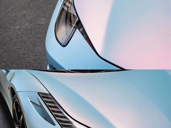 Matte Sky Blue Pink Pearlescent