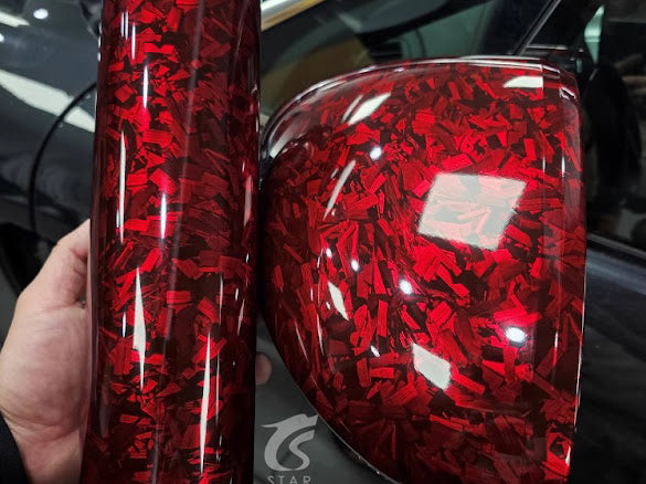 Gloss Cracked Red Carbon Fiber