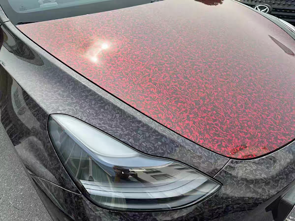 Gloss Cracked Red Carbon Fiber