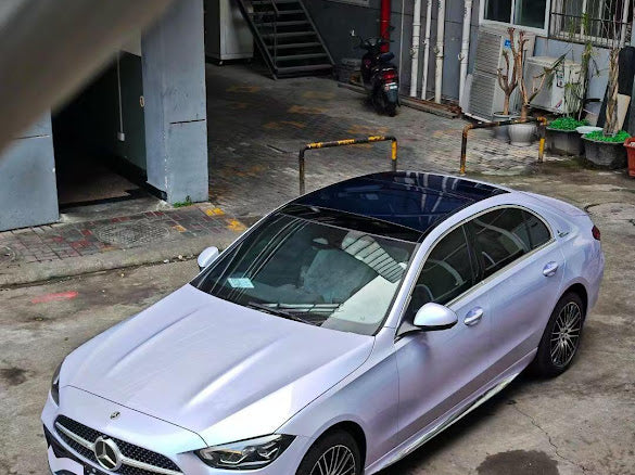 Gloss Silver / Blue Pearlescent
