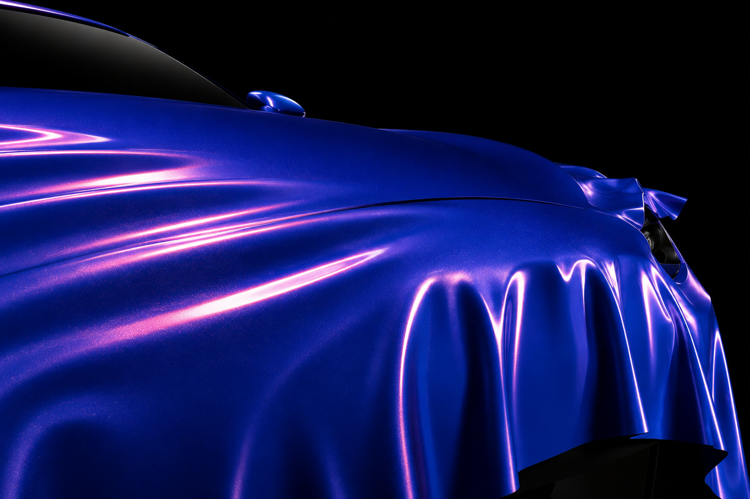 Gloss Metallic Red on Blue Pearlescent